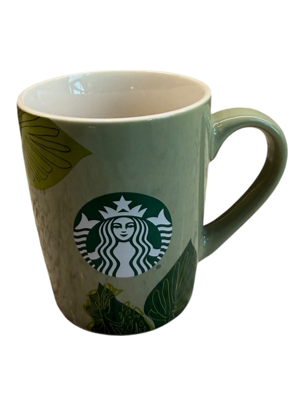 Starbucks Coffee Mug 2021 Green Leaf Mermaid 10 Fl Oz 4in Cup
